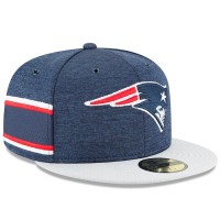 Men's New England Patriots New Era Navy/Gray 2018 NFL Sideline Home Official 59FIFTY Fitted Hat 3058350